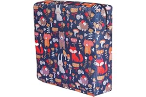 ROSELEY Washable Children Dining Chair Booster with Straps Kids Seating Cushion Removable Waterproof Cover Toddlers Mealtime Seating Pad High Chair Firm Support (Forest Animals)