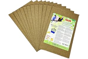 S&X Sand Sheets for Bird Cage 40cm x 25cm, Gravel Liner Paper 12PCS/Pack