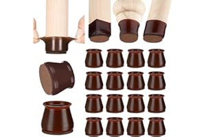 Aneaseit Taco Protector para Patas de Sillas - 3.8cm x 16uds Nogal Oscuro - Tacos Protectores de Silicona para Patas de Silla y Muebles de Madera Dura - Tamaño M