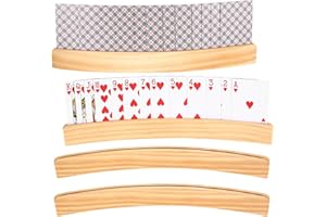 bayidun Spielkartenhalter, 2 Stück Kartenhalter Kinder, Freisprech Spielkarten Halter, Holz Kartenständer, Poker Halter für Kinder Senioren Erwachsen Behinderte Kartenspiel