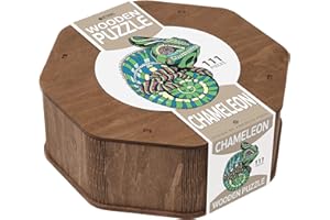 EWA Eco-Wood-Art - Chamäleon – kolorowe drewniane puzzle dla młodzieży i dorosłych – zestaw do samodzielnego montażu, montaż bez konieczności użycia kleju – 111 sztuk
