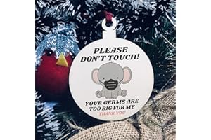 RED OCEAN Please Don't Touch Your Germs Are Too Big For Me Pram Tag Baby Elephant Mask