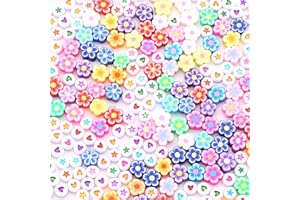 HERZWILD Perline Argilla Polimerica 300pz Perline fiore Perle di Argilla Polimerica, per braccialetti fai da te, collane, orecchini, gioielli fai da te（fiore）