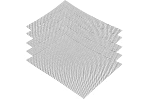 GOIEHIR 5 Pezzo Set di BBQ Grill Mesh, Grill Mesh Tappetino Antiaderente, Tappetino per Griglia in Rete di Teflon 42 x 36 cm, Riutilizzabile, Carbone, Grill Elettrico, Forno, Cottura