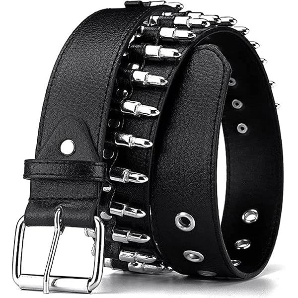 Cintura Borchiata Unisex Con Borchie A Proiettile – Stile Punk E Gotico – Pelle PU – Accessorio Y2K