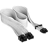 Corsair Premium 600 W PCIe 5.0 / Gen 5 12VHPWR Kabel zasilający - Nadaje się do zasilaczy typu 4 poprzez podwójne 8-pinowe zł