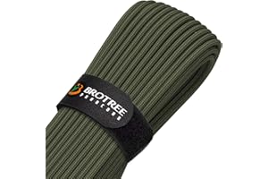 Brotree Paracord 4mm 9 Fili 100% Nylon Corda (15m, 30m, 50m) Tipo III Corda da Paracadute per Sopravvivenza, All'aperto, Fatto a Mano - 280kg Carico di Rottura (Verde Militare, 30m)