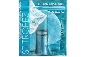 ST.TROPEZ St. Tropez 1-godzinny zestaw do opalania ekspresowego, wegański prezent kosmetyczny, idealny dla kobiet, z pianką brązującą w formacie podróżnym i rękawicą do aplikacji