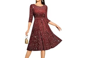 DRESSTELLS Velvet Cocktail Dresses for Women, 2025 Winter Christmas Holiday Dress, 3/4 Long Sleeves Party Formal Dress