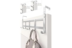 4smile Over Door Hanger - Stainless Steel Adjustable Door Hooks, Door Hanger Rack fit 2 Door thicknesses - Over Door Hook, Over Door Coat Hooks