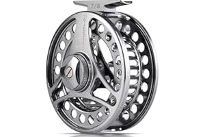 Sougayilang Moulinet de pêche à la mouche ultraléger et anti-oxydation, corps en alliage d'aluminium usiné CNC et moulinets de pêche à la mouche taille 5/6,7/8