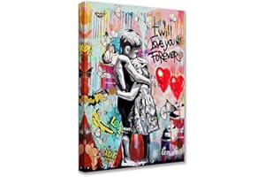 TUCOCOO Dzieło artystyczne na ściany domu, Banksy, ulica, graffiti, obrazy abstrakcyjne, kolorowe obrazy, 1 panel, płótno, pop-art, nowoczesna grafika, dekoracja domu, do salonu, oprawione, gotowe do