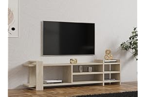 Hanah Home Support TV, mélamine, Travertine, Taille Unique