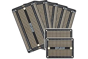 EPLZON Plated PCB Solder-able Breadboard for Electronics Projects Compatible with Arduino Soldering Projects 2.05"x3.5" (5 Pack + 2 Mini Board, Black)