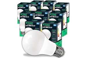 V-TAC 10x Bombillas LED E27-8,5W – [ALTÍSIMA EFICIENCIA] – A60 - (Equivalente a 60W) - 806 Lumen - Apertura del Haz de Luz 200° - Bombilla Ahorro Energético - Blanco Frìo 6500K