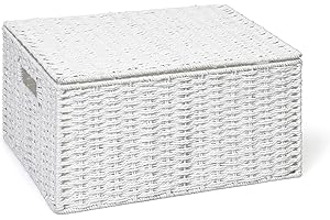 ARPAN Cestino in Corda di Carta con Coperchio, Colore: Bianco, Naturale, XLarge