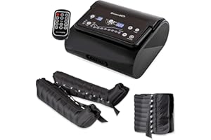 Dinamicamed ® Premium 8.0 Pressoterapia Linfodrenaggio Professionale Digitale Compact, Pressoterapia per Casa con 6 Programmi, Massaggio Linfodrenante 6 Camere Gambali XL, Fascia Addome