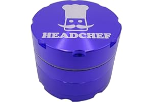Headchef Razor, 4 Piece Grinder, Metal Herb Grinder with Sifter Scraper (Purple, 40mm)