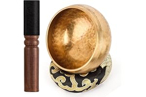 OZCHIN Tibetisches Klangschalen-Set – 100% handgehämmert in Nepal Klangschale für Meditation, Yoga, Chakra, Meditationszubehör, einzigartige Geschenke für Frauen, Männer (8 CM)