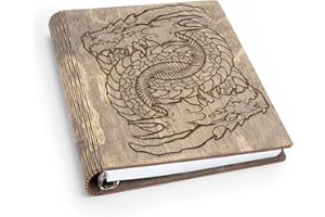 SMONEX Blank Notebook - Blank Grid & Lined Journal for Game Notes, Tracking, Drawing and More - Accessories Essentials Kit for DnD - Dragon Engraving