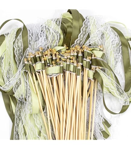 Baguettes de fée étoiles 24 pièces : rubans clochettes pour mariage Baguettes de fée étoiles 24 pièces : rubans clochettes pour mariage