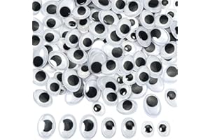 TOAOB THE ONE AND ONLY BABY TOAOB 200 Piezas 14 x 19 mm 10 x 13 mm 12 x 16 mm 8 x 10 mm Blanco y Negro Ojos Móviles Seguridad Ojos de Plástico Oval Ojos Autoadhesivo para DIY Artesanía Animales de Peluche Marionetas