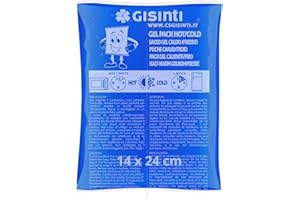 Gisinti Kit glace gel réutilisable chaud froid fabriqué en Italie, enveloppe congélateur et micro-ondes, 1 pièce 14 x 24 cm