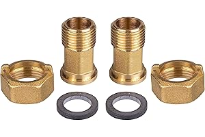 SPEWA Wasserzähler Verschraubungen ÜW -Mutter 3/4 Zoll x Tülle 1/2 Zoll AG, MS-blank Set mit 2 Stück + 1