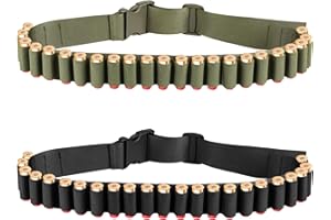 AILUYA 2 Stück Shot Gürtel, 27 Loch Nylon Schnaps Shell Gürtel, Verstellbar Taktischer Bandelier, Erweitert Patronengürtel, 95-130cm Jagd, 2 Farben