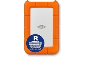 LaCie Rugged USB-C 5To, Disque Dur Externe Portable HDD, PC Mac iPad & iPhone, Data Rescue Service (STFR5000800)