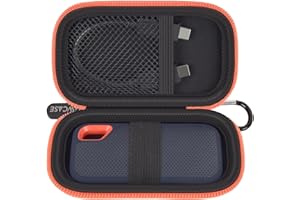 GWCASE Twarde etui kompatybilne z SanDisk 500 GB/ 1 TB / 2 TB / 4 TB Extreme Portable SSD - do 1050 MB/s - USB-C, USB 3.2 Gen 2 - zewnętrzny dysk półprzewodnikowy. Uchwyt podróżny na kable USB - niebieski