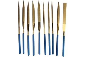 FITOOL Limas de diamante de titanio de 7 pulgadas, 10 piezas (10 formas), grano medio # 120, para metal/cerámica/joyería/presentación de vidrio