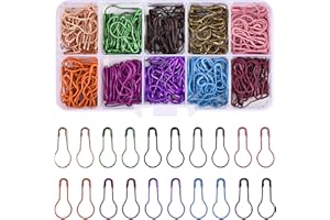 JINLAILI 300pcs 10 Couleurs Épingles à Nourrice Coloré, Épingles Ampoules, Épingle à Calebasse, Métal Marqueurs Tricot, Accessoires de Couture Vêtements