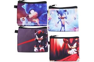 GUYOS 4 Pièce Porte Monnaie, Portefeuille Enfant, Cartoon Portefeuille, Portefeuille Enfant, Dessin Animé avec Zip Trousse de Monnaie Portable pour Garçon