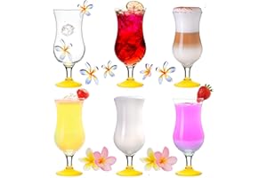 PLATINUX Bicchieri da cocktail 400ml (max. 470ml) in vetro Set 6 pezzi Longdrink Bicchieri da milkshake Grande Giallo