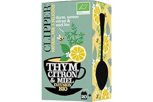 CLIPPER NATURAL, FAIR & DELICIOUS CLIPPER - Infusion Bio - Thym, Citron et Miel - 20 Sachets d'Infusion - 1 Paquet