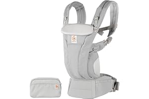 Mochila portabebé Ergobaby Omni Dream para recién nacidos desde su nacimiento hasta que pesan 20,4 kg, portabebé ergonómico de Algodón SoftTouch de 4 posiciones para transportar (Pearl Grey)