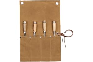 KAALTISY Werkzeugrolltasche, stapaziertfähig, gewachstes Segeltuch, Werkzeugtasche, kleine Werkzeuge-Orgnanizer-Tasche (Khaki)