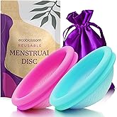 Ecoblossom Reusable Leakproof Menstrual Pads - Sustainable, Eco-Friendly Medical Grade Silicone, 2 Pack Large Menstrual Discs