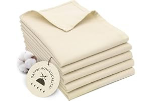 ZOLLNER 5er Set Geschirrtücher Baumwolle in 50x70 cm - super saugstarke und robuste Küchentücher - waschbar bis 60°C – in beige - Gastronomiequalität - Oeko Tex® Zertifiziert