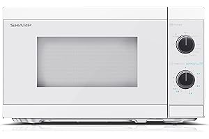 Sharp Mikrowelle YC-MG01E-C mit Grill 20L, Kristallweiß, 800W Mikrowelle, 1000W Grill, Manuelle Steuerung