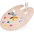 Lot De 5 Palettes De Peinture En Bois Relaxdays - Palette Mélange Artiste Avec Trou Pour Pouce, 40 X 30 Cm, Naturelle