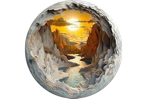 Funnli Puzzle en Bois pour Adultes, 300 Pièces Vision 3D à l'intérieur de la Grotte-1 Adultes, Puzzle en Bois Pièces de Jeu de Forme Unique, 14+ avec Coffret Cadeau(L-34 * 34cm)