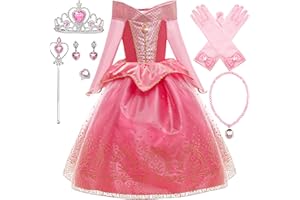New front Costume da Principessa Aurora Abito delle Ragazze Fantasia Comunione Battesimo Vestito Principessa Bambina Festa di Halloween Compleanno Natale Carnevale Cerimonie