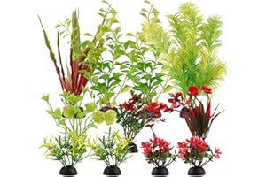 Zyren 11 Pièces Aquarium Decoration Plante, Plante Aquarium, Plantes Artificielles pour Aquarium, Plantes Artificielle Aquarium Deco, Cachette Décoration pour Aquarium Poissons