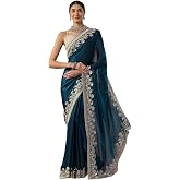 Libas Solid Organza Saree With Unstitched Blouse Piece | Ethnic Wear |Wedding Dress | Ocassion Wear