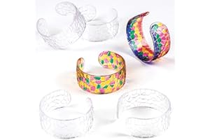 Baker Ross EK4986 kryształowe bransoletki mozaikowe (6 sztuk), idealne dla dzieci do dekoracji i noszenia, idealne do domu, szkoły i rzemiosła, grup, różne