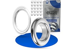 YOUR DAY MATE Occhielli e rondelle, Diametro Ø 4 mm, 20 Coppie, Color Argento, Anelli antiruggine per lacci da scarpe, abbigliamento, Accessori da campeggio e tende da sole, Bottone in metallo, Chiusura a scatto