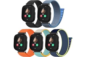 chinbersky 5 Stück Nylon Loop Armband kompatibel mit Xplora X6 Play/Anio 6 Armband, Kids Smartwatch Klettverschluss Mädchen Jungen Verstellbare Geflochtenes Stoff Band für Xplora X6/X6Pro/Anio 6