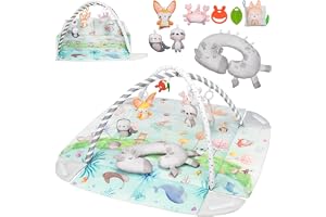 LIONELO Anika Natural Babygym 5-i-1 Bambus Aktivitetsmatta för Spädbarn 0+